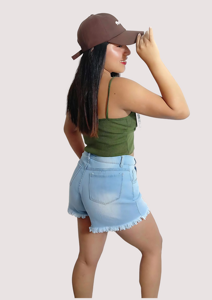 Colección Crop Top Devora D-17002 (Rib Grueso Algodón 100%)